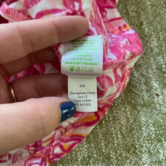 Lilly Pulitzer Pink Orange White Kori Dress Chum Bucket Print - Picture 13 of 13